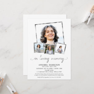 FotoCollage in Love Memory Feier des Lebens Einladung