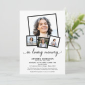 FotoCollage in Love Memory Feier des Lebens Einladung (Stehend Vorderseite)
