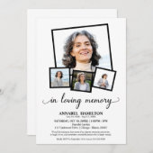 FotoCollage in Love Memory Feier des Lebens Einladung (Vorne/Hinten)