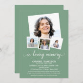 FotoCollage in Love Memory Feier des Lebens Einladung (Vorne/Hinten)