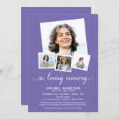 FotoCollage in Love Memory Feier des Lebens Einladung (Vorne/Hinten)
