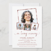 FotoCollage in Love Memory Feier des Lebens Einladung (Vorderseite)