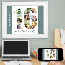 FotoCollage in Nummer 16 Form für 16. Geburtstag Poster