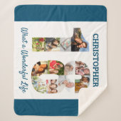 FotoCollage in Nummer 18 Form für den 18. Geburtst Sherpadecke (Vorderseite)