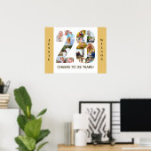 FotoCollage in Nummer 28 Neutral 28. Geburtstag Poster (Heimbüro)