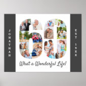 FotoCollage in Nummer 60 Form für 60. Geburtstag Poster (Vorne)