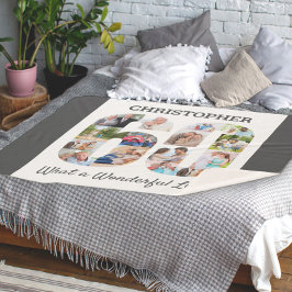 FotoCollage in Nummer 60 Form für 60. Geburtstag Sherpadecke