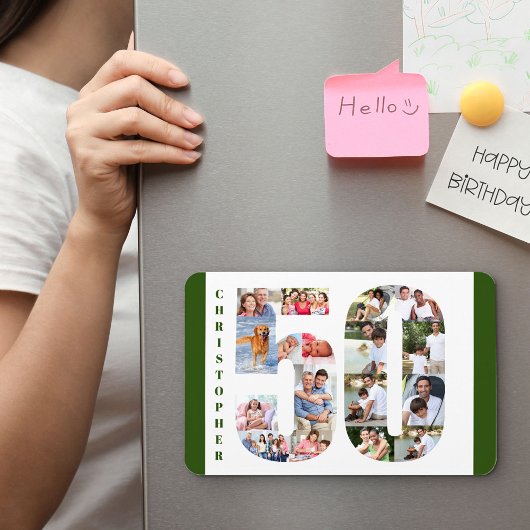 FotoCollage in Zahl 50 - 50. Geburtstag Magnet