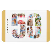 FotoCollage in Zahl 50 - 50. Geburtstag neutral Magnet (Horizontal)