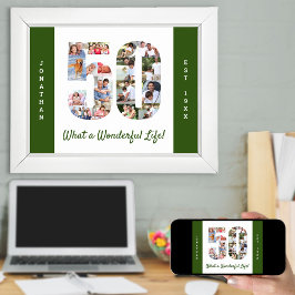 FotoCollage in Zahl 50 Form für 50. Geburtstag Poster