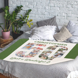 FotoCollage in Zahl 50 Form für 50. Geburtstag Sherpadecke