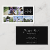 Fotocollage & Kalligraphie Monogramm Fotografie Visitenkarte (Vorne/Hinten)