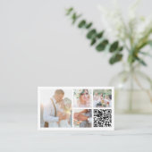 Fotocollage & Kalligraphie QR-Code Visitenkarte (Stehend Vorderseite)