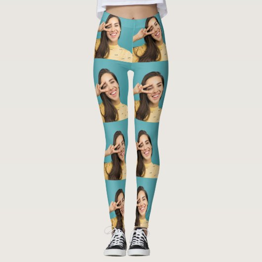 FotoCollage Leggings Personalisierte Gesichtspress (Vorderseite)