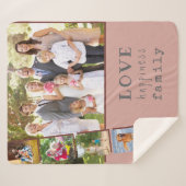 Fotocollage Liebe Glücksfamilie Rosa Maroon Sherpadecke (Vorderseite (Horizontal))