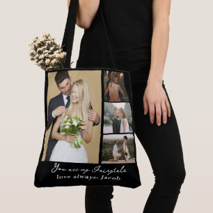 Fotocollage Liebe Personalisiert Black Tasche