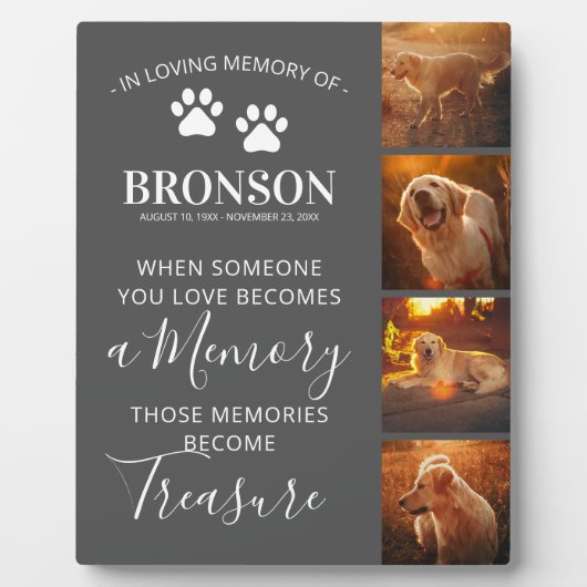 FotoCollage - Memorial Keepake für Haustiere Fotoplatte (Vorderseite)