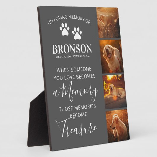FotoCollage - Memorial Keepake für Haustiere Fotoplatte (Seite)