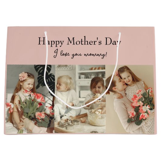 FotoCollage & Message - Personalisiertes Geschenk Große Geschenktüte (Vorderseite)