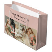 FotoCollage & Message - Personalisiertes Geschenk Große Geschenktüte (Vorderseite Schrägansicht)