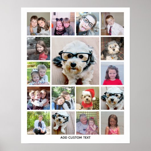 FotoCollage mit 17 Fotos - kann Farbe bearbeiten Poster (Vorne)