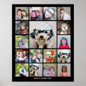 FotoCollage mit 17 Fotos - kann Farbe bearbeiten Poster (Vorne)
