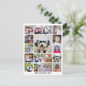 FotoCollage mit 17 Fotos - kann Farbe bearbeiten Postkarte (Stehend Vorderseite)