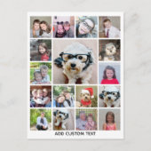 FotoCollage mit 17 Fotos - kann Farbe bearbeiten Postkarte (Vorderseite)