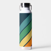 FotoCollage mit 4 Fotos Farbenfrohe Retro Streifen Trinkflasche (Vorne)