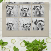 FotoCollage mit 9 quadratischen Fotos - Taupe Geschirrtuch (Gefaltet)