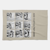 FotoCollage mit 9 quadratischen Fotos - Taupe Geschirrtuch (Horizontal)