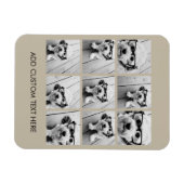 FotoCollage mit 9 quadratischen Fotos - Taupe Magnet (Horizontal)