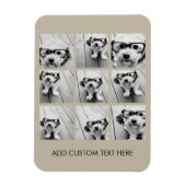 FotoCollage mit 9 quadratischen Fotos - Taupe Magnet (Vertikal)