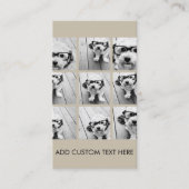 FotoCollage mit 9 quadratischen Fotos - Taupe Visitenkarte (Vorderseite)