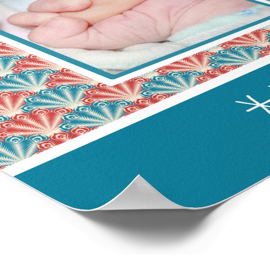 FotoCollage mit dekorativem Lüftermuster Poster (Ecke)