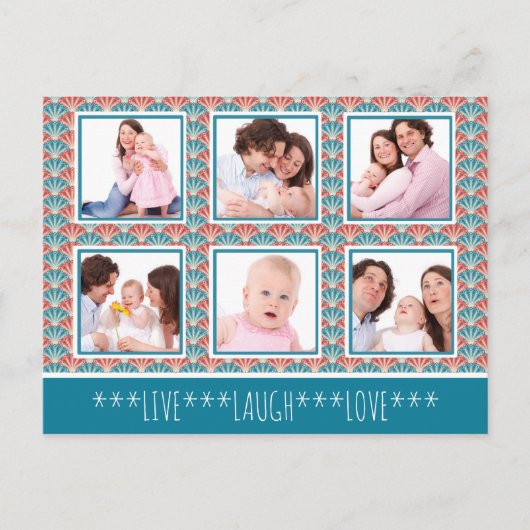 FotoCollage mit dekorativem Lüftermuster Postkarte (Vorderseite)