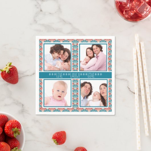 FotoCollage mit dekorativem Lüftermuster Serviette (Beispiel)