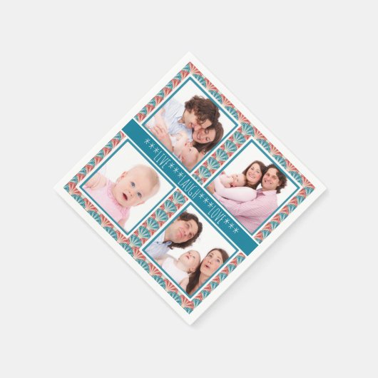 FotoCollage mit dekorativem Lüftermuster Serviette (Ecke)