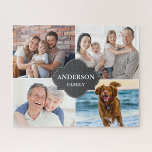 Fotocollage mit Familienname und mehreren Bildern Puzzle