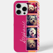 FotoCollage mit Hot Pink und Orange Chevrons Case-Mate iPhone Hülle (Rückseite)