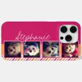 FotoCollage mit Hot Pink und Orange Chevrons Case-Mate iPhone Hülle (Rückseite (Horizontal))