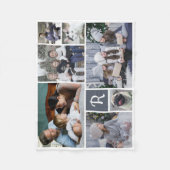 FotoCollage Mit Monogramm 7 Bilder weiß Fleecedecke (Vorderseite)