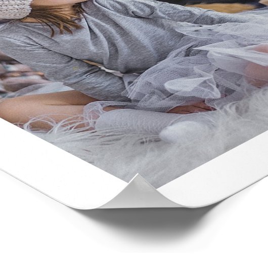 FotoCollage Mit Monogramm 7 Bilder weiß Poster (Ecke)