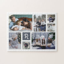 FotoCollage Mit Monogramm 7 Bilder weiß