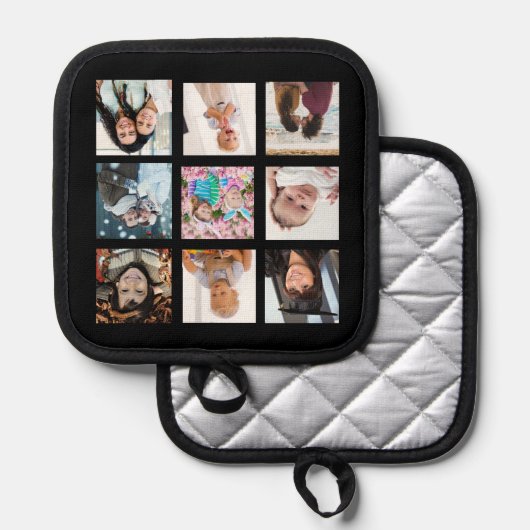 FotoCollage mit neun Bildern Topflappen (Vorderseite/Rückseite)