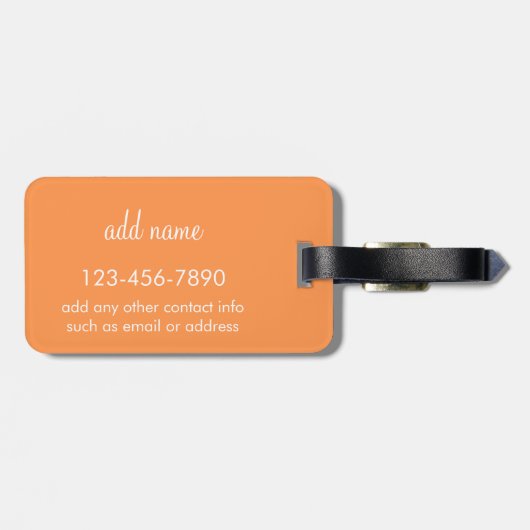 FotoCollage mit Orange und Aquamarinen Chevronen Gepäckanhänger (Rückseite horizontal)