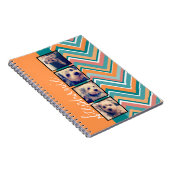 FotoCollage mit Orange und Aquamarinen Chevronen Notizblock (Rechte Seite)