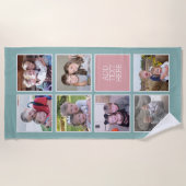 FotoCollage mit Pastellfarben und benutzerdefinier Strandtuch (Vorderseite)