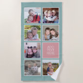 FotoCollage mit Pastellfarben und benutzerdefinier Strandtuch (Vorderseite)