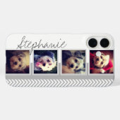 FotoCollage mit Zickzack Muster in Grau Case-Mate iPhone Hülle (Rückseite (Horizontal))